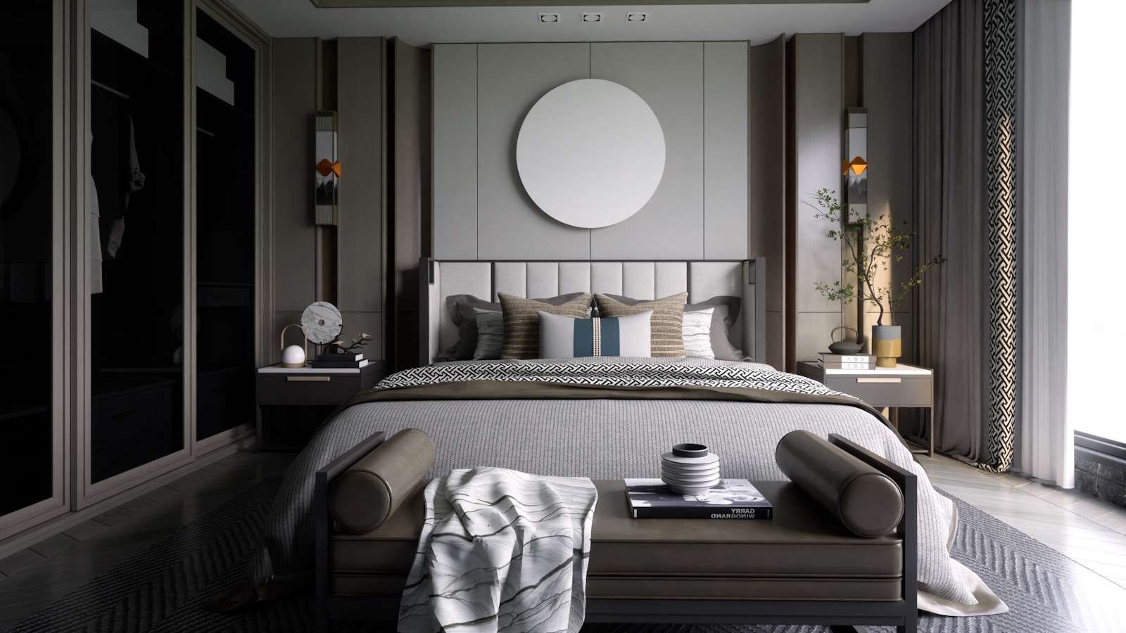 Primary bedroom — Modern luxe